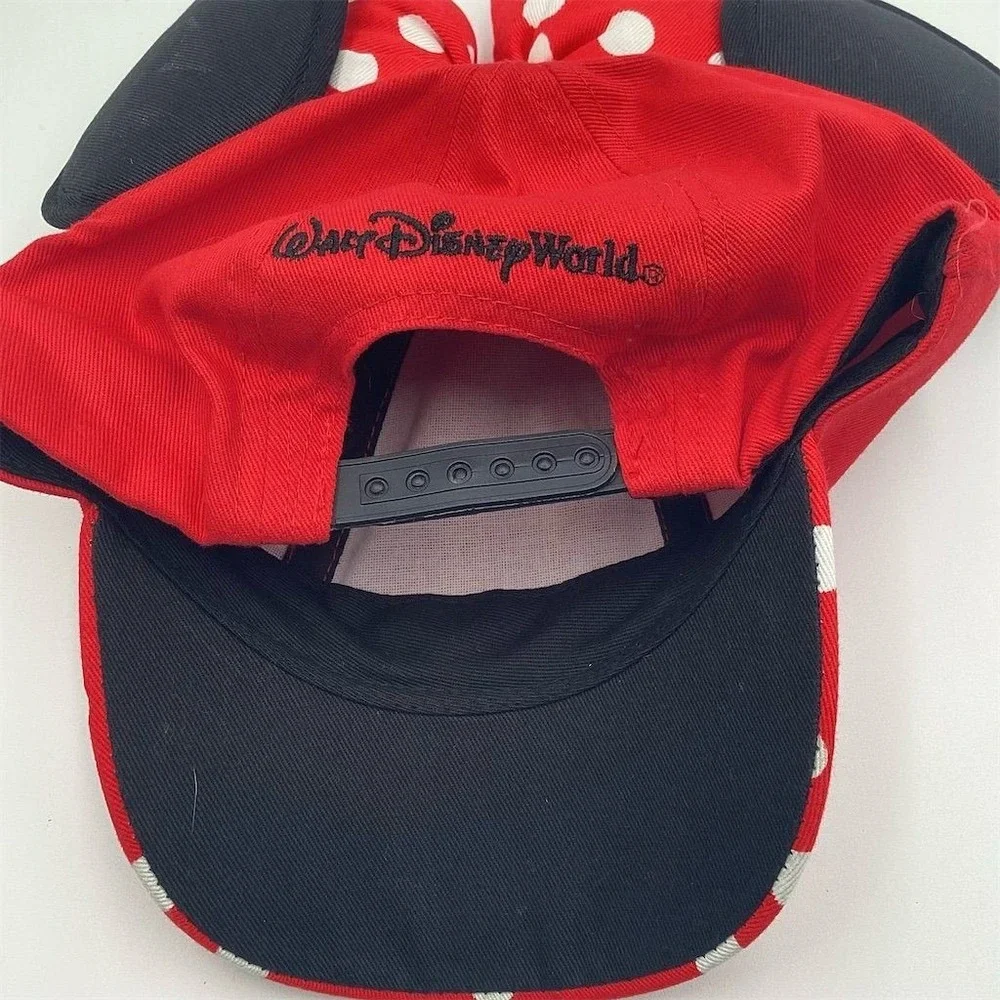 Disney‎ Parks Minnie Mouse Polka Dot Baseball Hat Cap Ears Youth Size